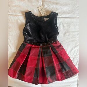 The Children's Place Black and Red Plaid Holiday Dress